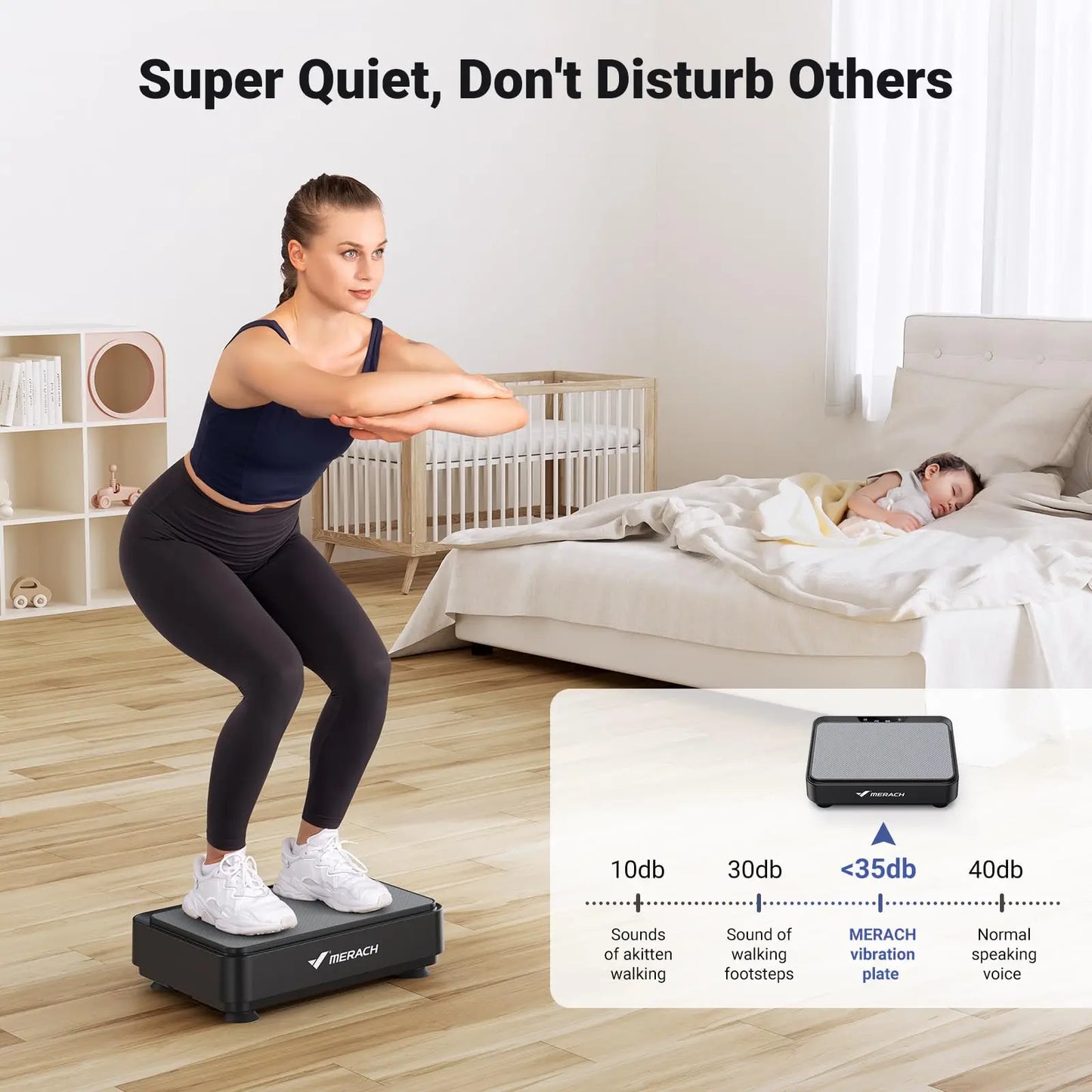 MERACH™ Vibration Plate Exercise Machine – Effortless Fat Burn, Relieve Pain & Better Sleep